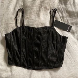 Nasty Gal Glitter Boned Corset Top w/ tags